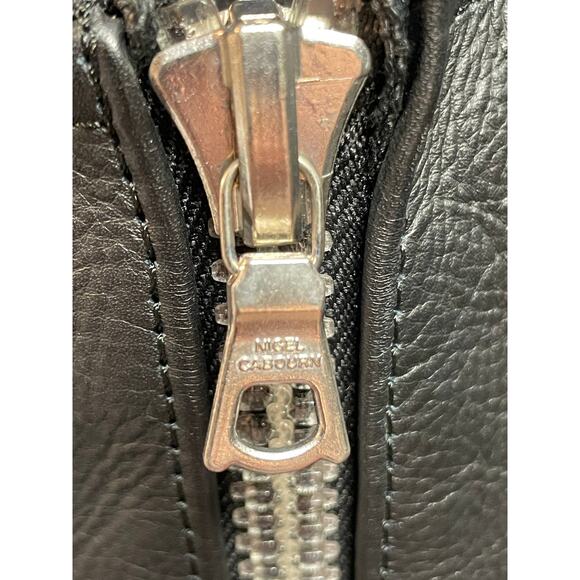 Nigel Cabourn Black leather size large zip‎ up Vest - Picture 4 of 5